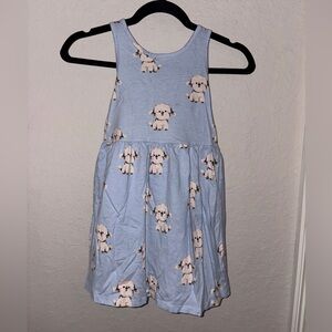 H&M Light Blue Girls Dress with Puppies